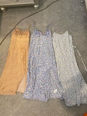 Aeropostale Multicolor Floral & Mustard Maxi Dresses (Lot of 3)
